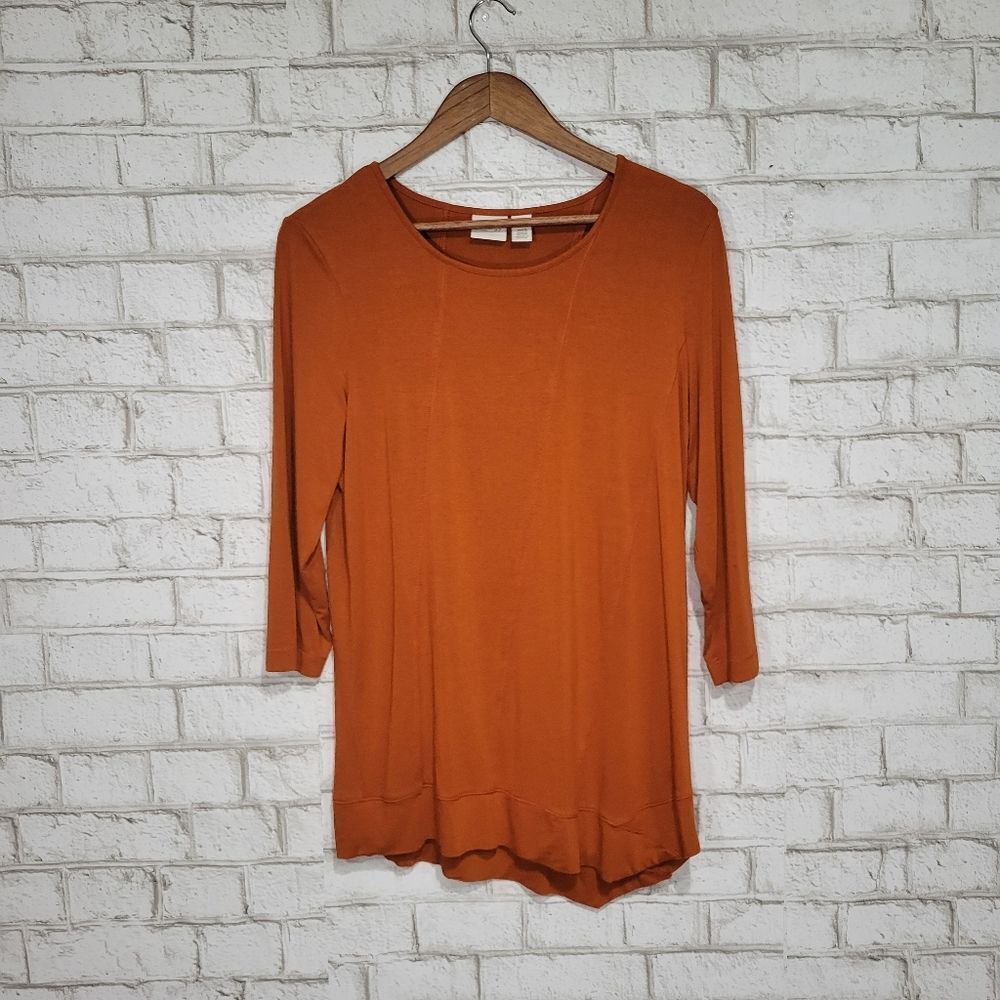 zenergy by chicos long sleeve orange top